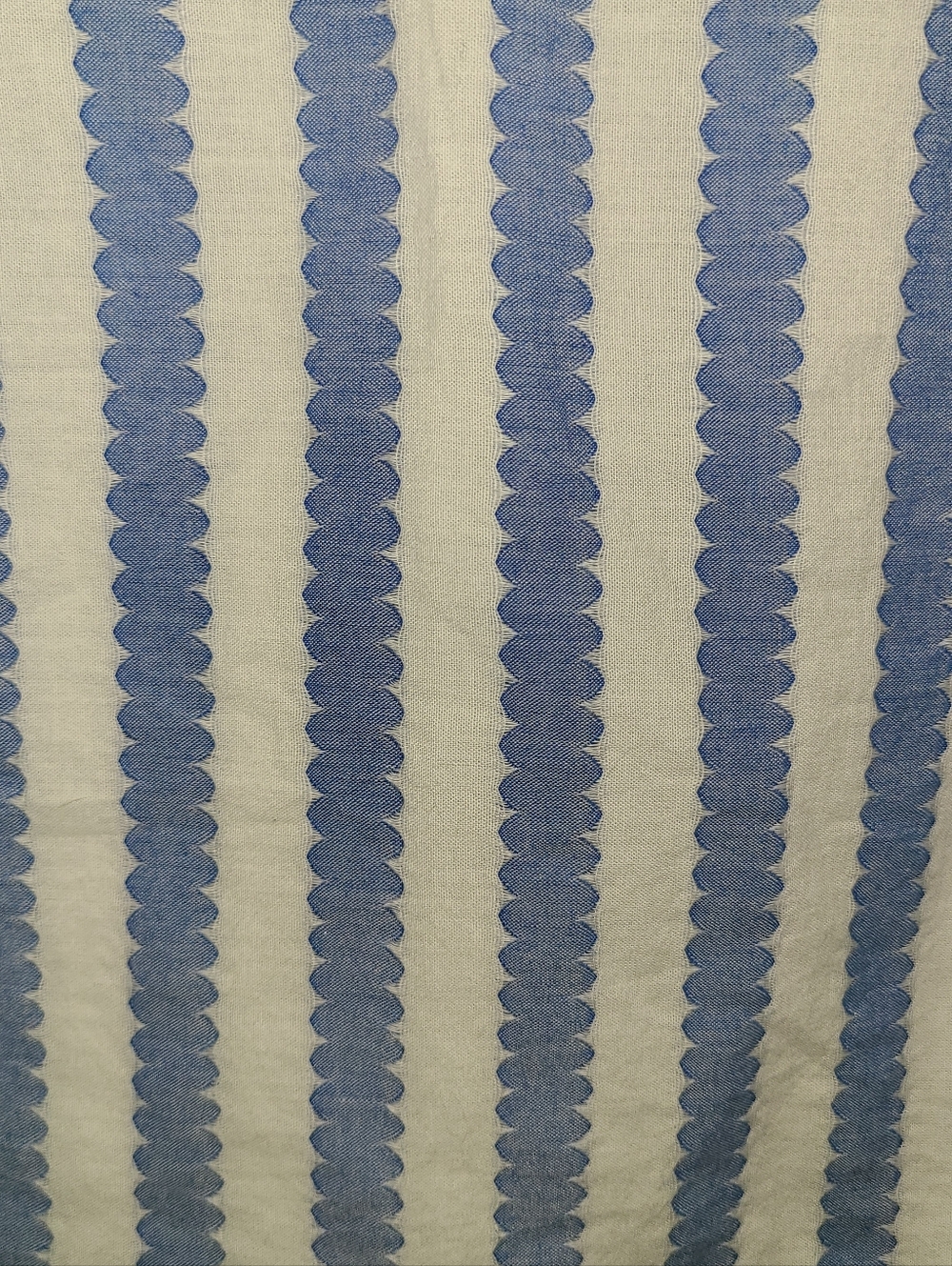 Talbots Striped Ruffle Neck Sleeveless Top In Blue & White - Picture 2 of 5